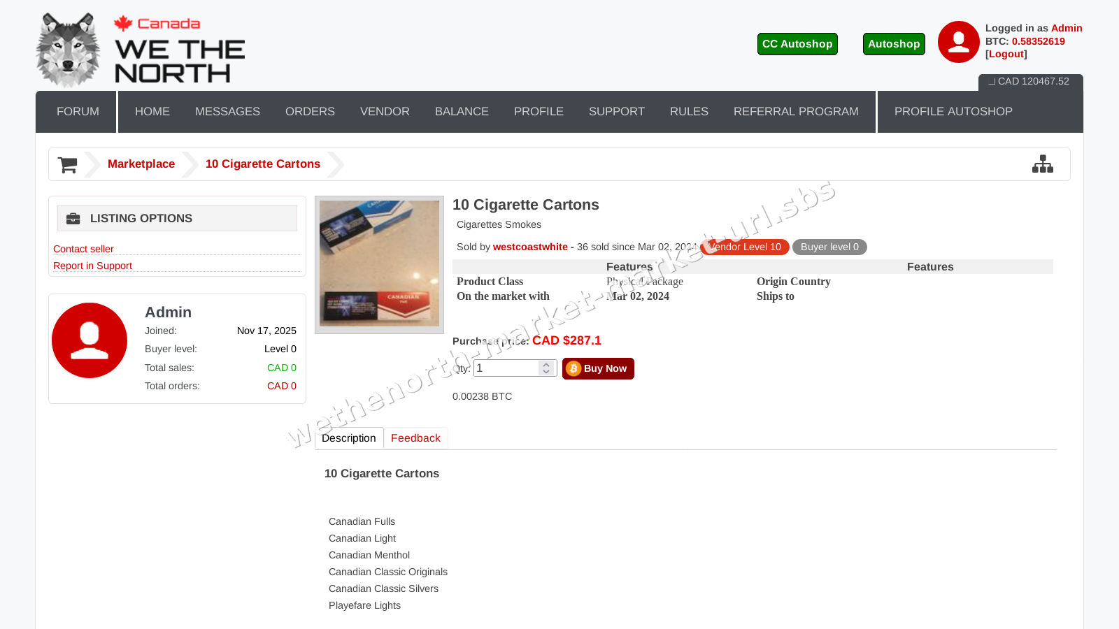 Wethenorth Market Market Url interface — view 4